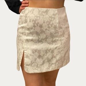 SheIn White Floral Skirt